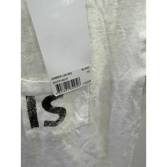 New Zadig & Voltaire Amber Linen “Love Is” Tee Shirt NWT Size XS - Picture 4 of 6